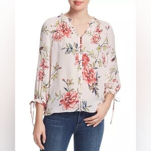 Joie Corsen Silk Floral Blouse Size Small